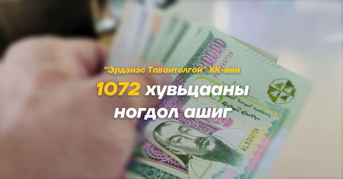 АУДИТЫН ДҮГНЭЛТ ЭЦЭСЛЭГДЭНГҮҮТ 1072 ХУВЬЦААНД 256,000 ТӨГРӨГ ОЛГОНО